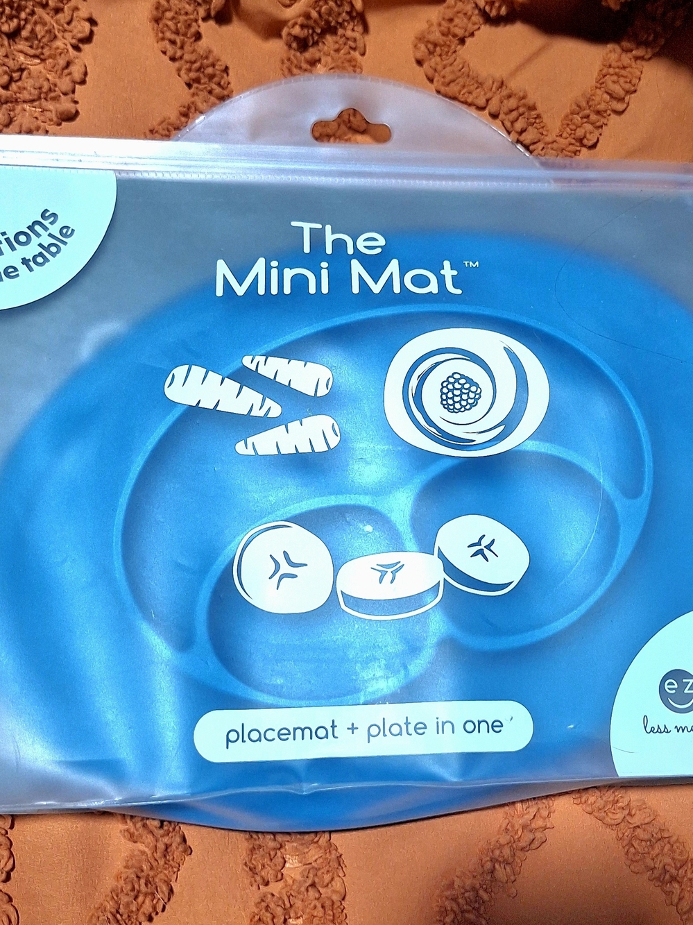 The Mini Mat Blue Placemat + Plate in One